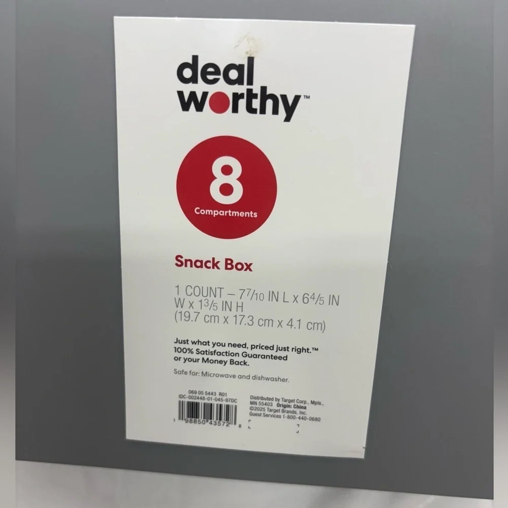 New Target DealWorthy Snack Box with 8 compartments gray lunch or snack box